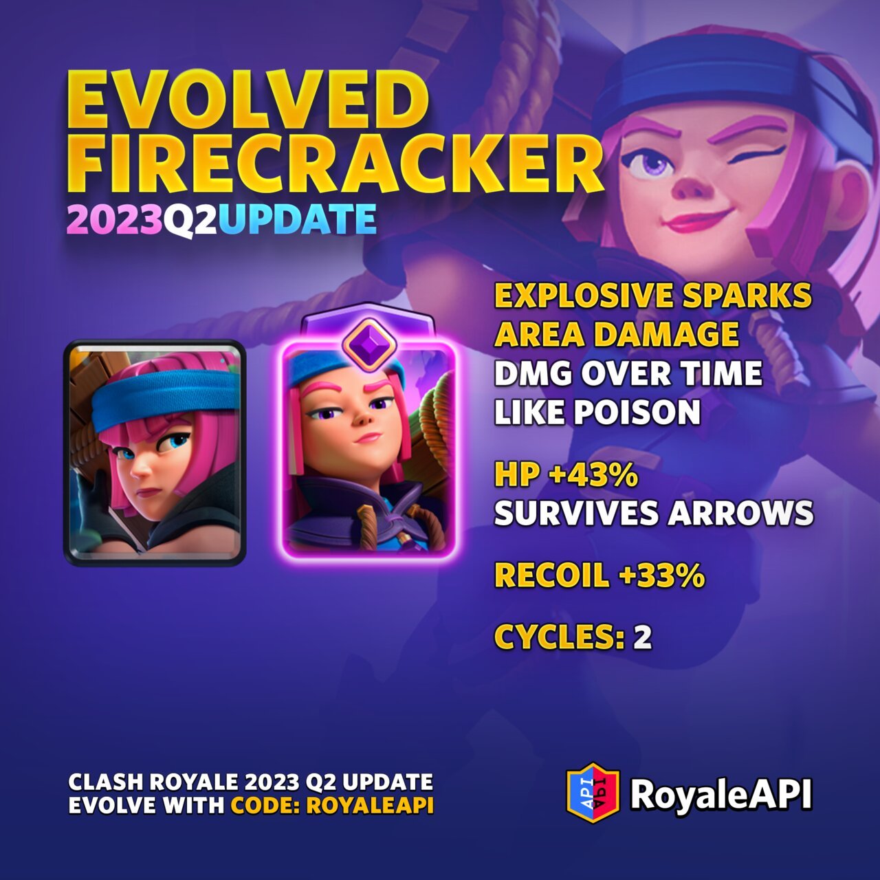 Evolved Firecracker - Clash Royale 2023 Q2 Summer Update