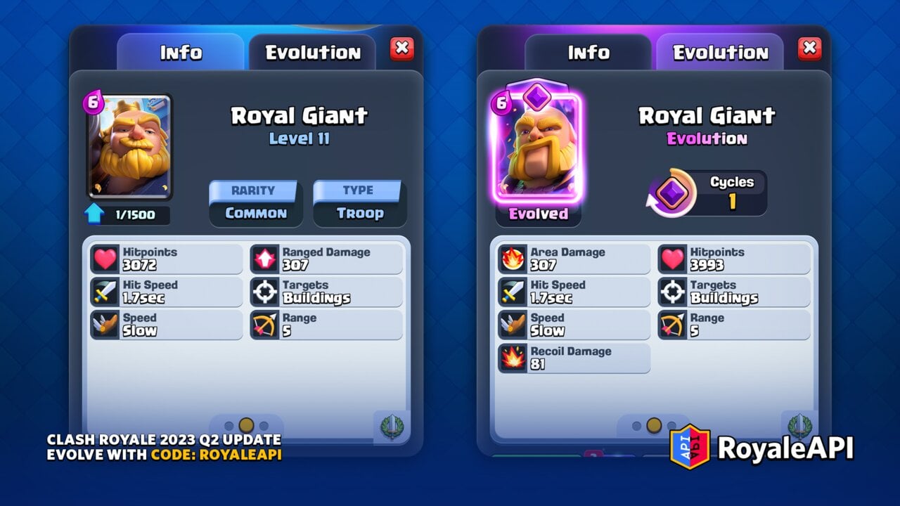 Evolved Royal Giant - Clash Royale 2023 Q2 Summer Update