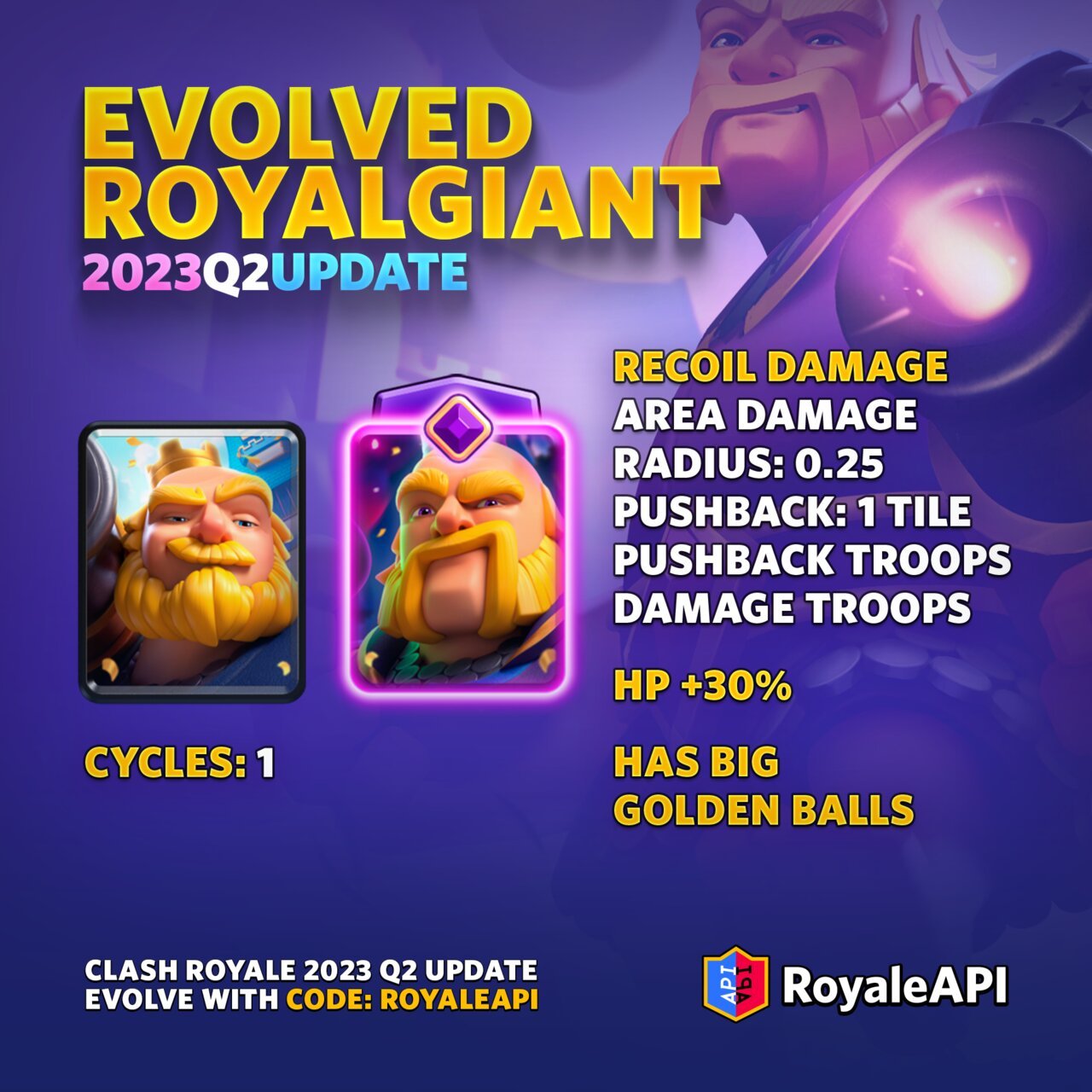 Evolved Royal Giant - Clash Royale 2023 Q2 Summer Update
