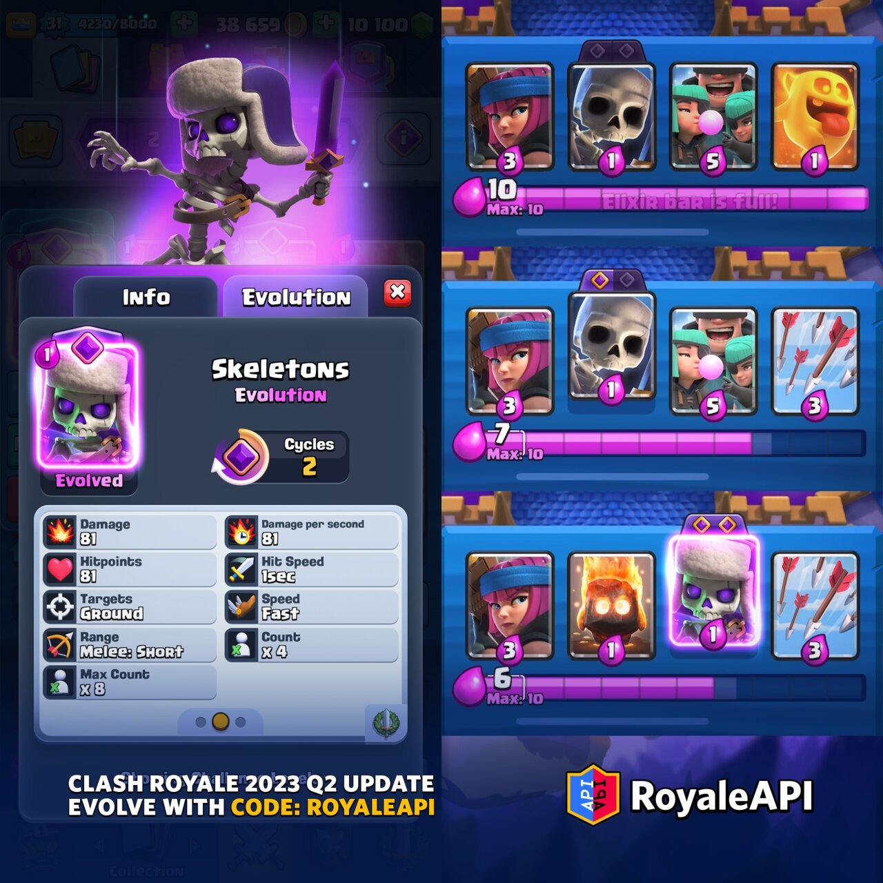 Evolved Skeletons - Clash Royale 2023 Q2 Summer Update
