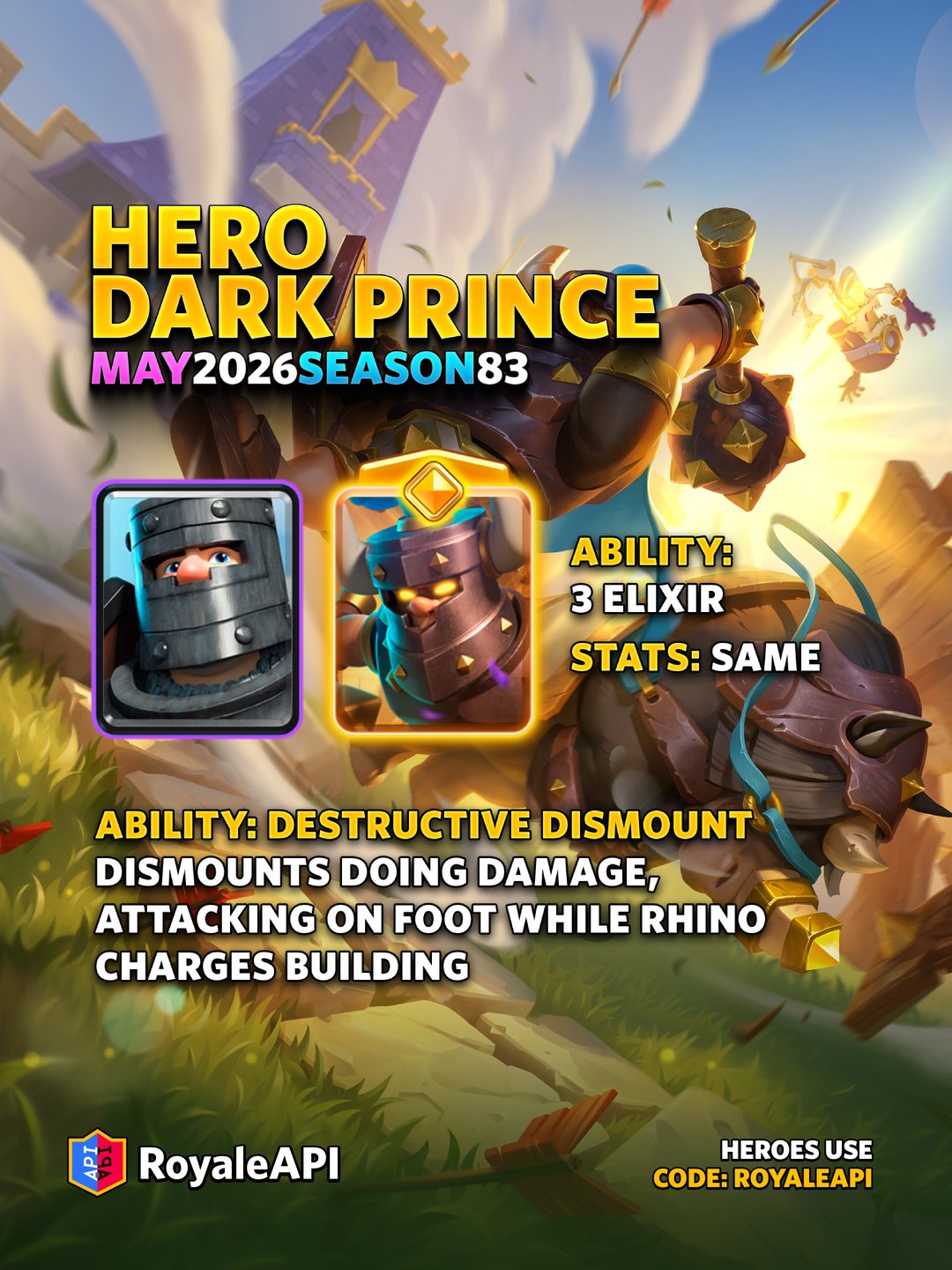Hero Dark Prince - May 2026 (Season 83) - Clash Royale News Blog ...