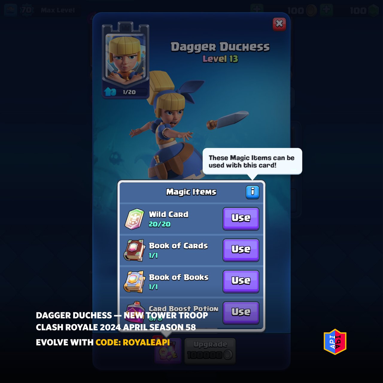 Free Dagger Duchess - Clash Royale April 2024 (Season 58)