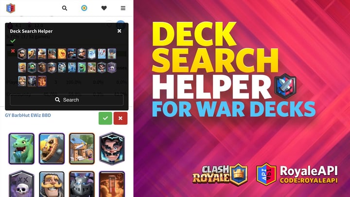 Deck Search Helper - a utility to find war decks for Clan Wars 2